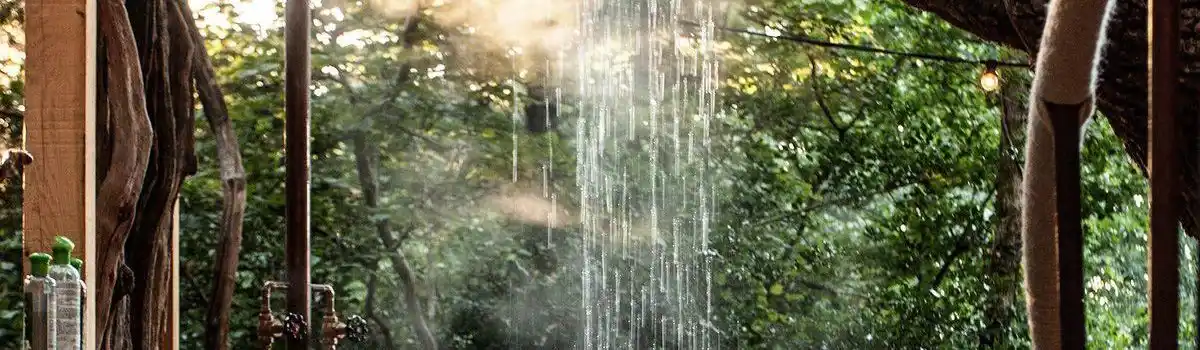 Glamping holidays outdoor showers and baths
