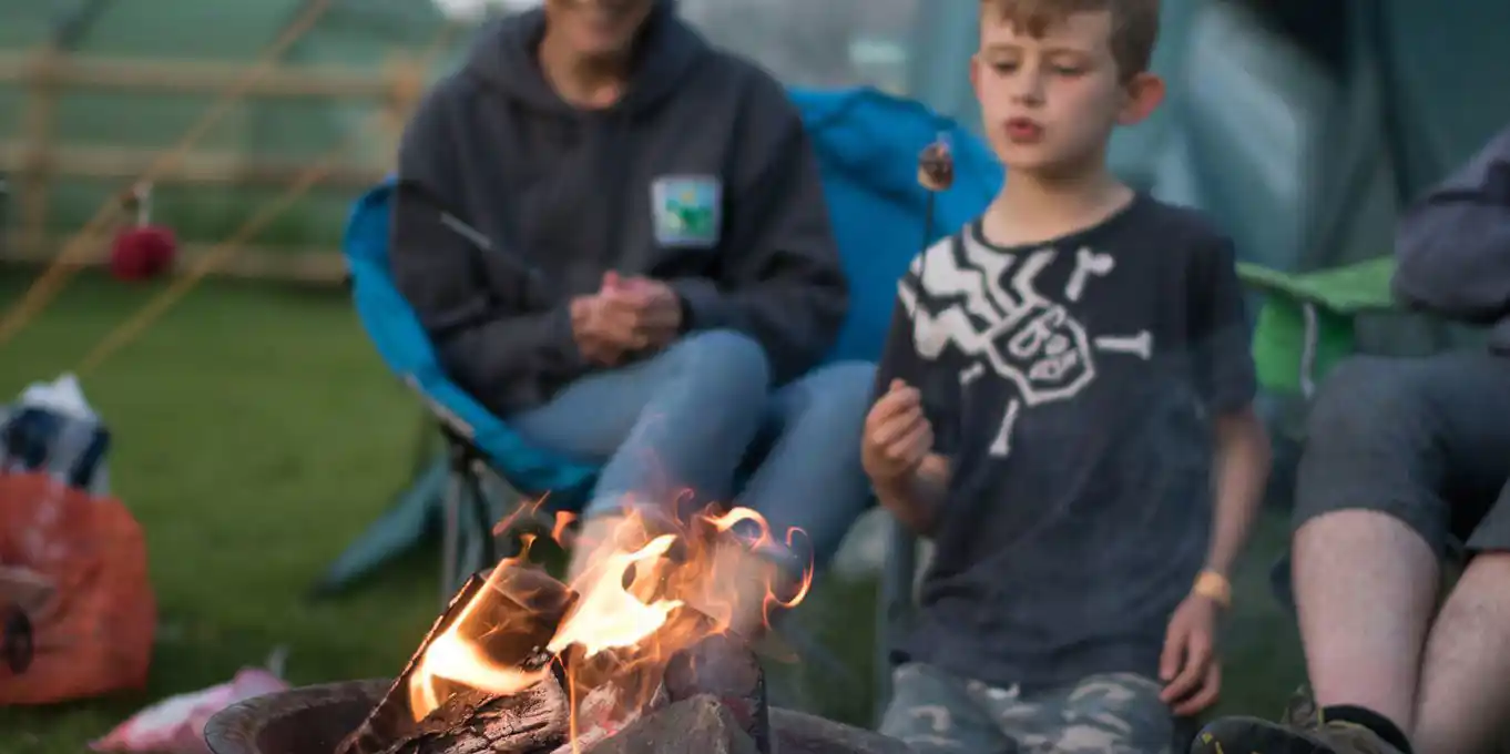 Campsites with campfires in the New Forest