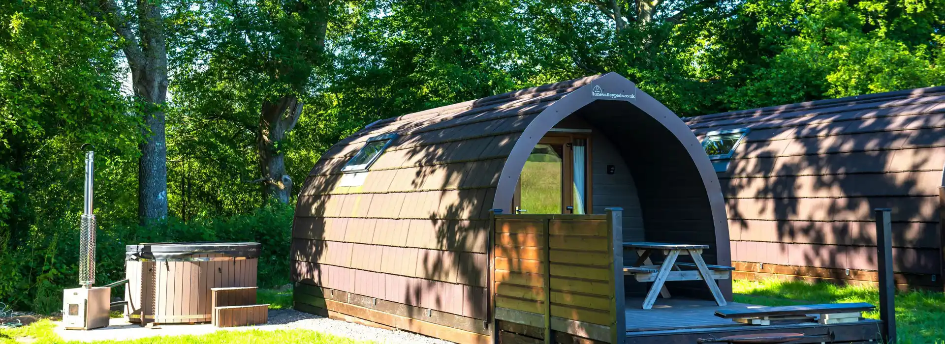 Camping and glamping pods with hot tubs near me