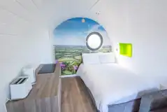 Silver glamping pod interior Silver glamping pod interior