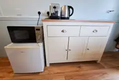 Shepherd's hut kitchen appliances