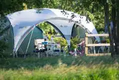 Electric grass tent pitches