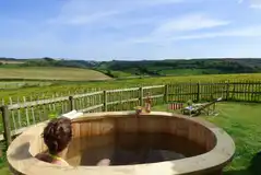 Views from the hot tub at The Shepherd's Hut