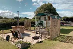 Shepherds hut with hot tub