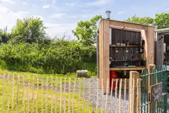 Church Doors bell tent kitchenette