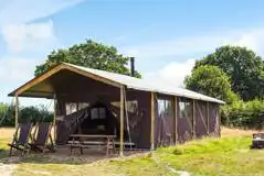 Canvas Lodges with Outdoor Shower at New Barn Farm