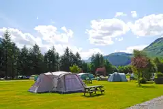 Electric Open Field Grass Tent Pitches at Glen Nevis Caravan and Camping Park