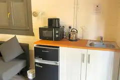 Family glamping bothy interior (with private toilet)