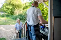 Shepherds hut decking - dog friendly