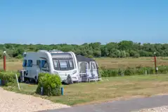 Extra Large Electric Grass Pitches at Whitemead Caravan Park