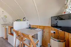 Small dining area with a smart TV Small dining area with a smart TV