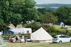 XL Electric Grass Tent Pitches at Ninham Country Holidays