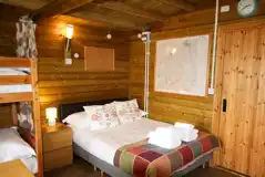 Glamping cabin double bed