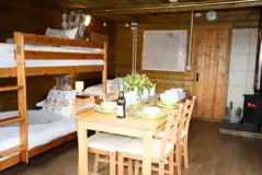 Glamping cabin interior