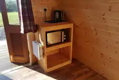 Camping pods kettle and microwave