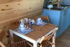 Glamping pod dining table