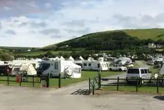 Electric Grass Pitches at Lobb Fields Caravan and Camping Park