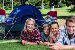 Electric Grass Tent Pitches at Lady Heyes Holiday Park