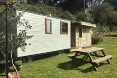 Deluxe Shepherd's Hut Two at Porthcothan Retreats