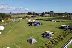 Electric Grass Pitches at Mousehole Camping