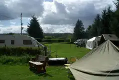Electric Grass Pitches at The Old Vicarage Campsite at Ridley's Residence