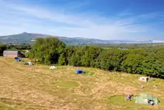 Non Electric Grass Tent Pitches at Coedfryn Farm Camping Certificated Site