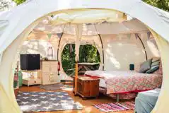 Snowdrop Stargazer bell tent interior Snowdrop Stargazer bell tent interior