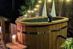 Heated Camping Pods With Hot Tub (Wood View) at Stanley Villa Farm Fishing and Camping
