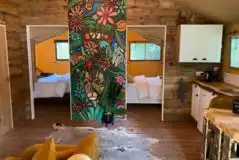 Cherry safari tent interior