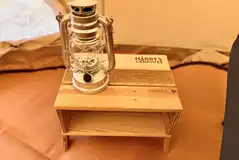 Bell tent bedside table