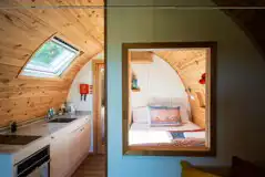 Ensuite glamping pod interior