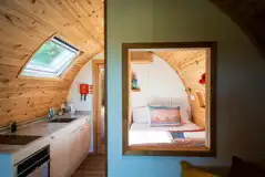 Ensuite glamping pod interior