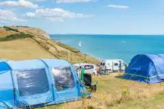 Electric Grass Tent Pitches  at Eype Beach Holiday Park