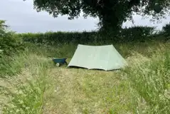 Small Non Electric Grass Tent Pitches at Wild Camping Wiltshire