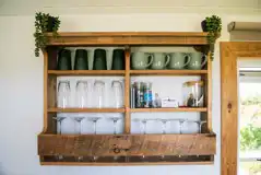 Rusty shepherd's hut kitchen area