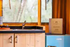 Lime and Rowan safari tent kitchen