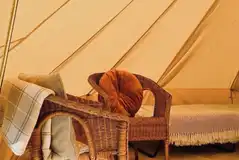 Seating inside the bell tents