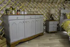 Silver Birch yurt storage space
