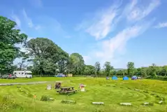 Fully Serviced Grass Pitches at Lampeter Caravan and Camping