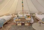 Inside bell tent