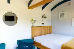 Shepherd's hut double bed