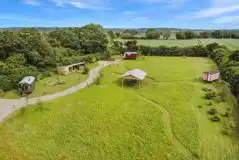 Woodpecker, Robin and Kingfisher Huts at Bunkers Hill Farm