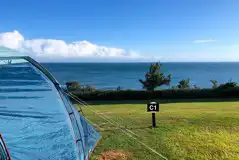 Ocean View Double Size Electric Grass Pitch at Watermouth Valley Camping Park