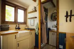 Bracken shepherds hut kitchenette and ensuite