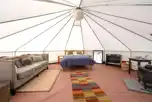 Furnished bell tent interior