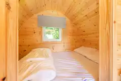 Bronze camping pod interior Bronze camping pod interior