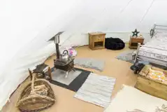 The island bell tent interior