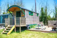 Woodie shepherd's hut exterior