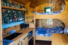 Woodie shepherd's hut interior 