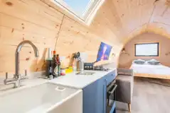 Gold glamping pod kitchenette Gold glamping pod kitchenette